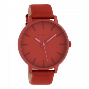 Sienna rode horloge met sienna rode leren band