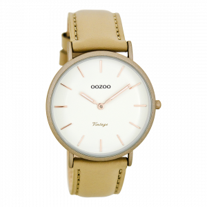 Zand horloge met zand leren band