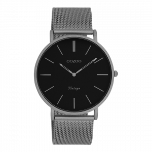 Titanium horloge met titanium metalen mesh armband